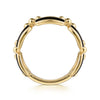 Gabriel & Co. 14K Yellow Gold & Black Enamel Chain Ring