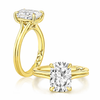 A. Jaffe 14K Yellow Gold 3ct Cushion Solitairet Engagement Ring Setting