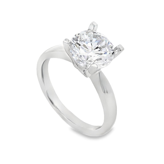 14K White Gold Solitaire Engagement Ring Setting