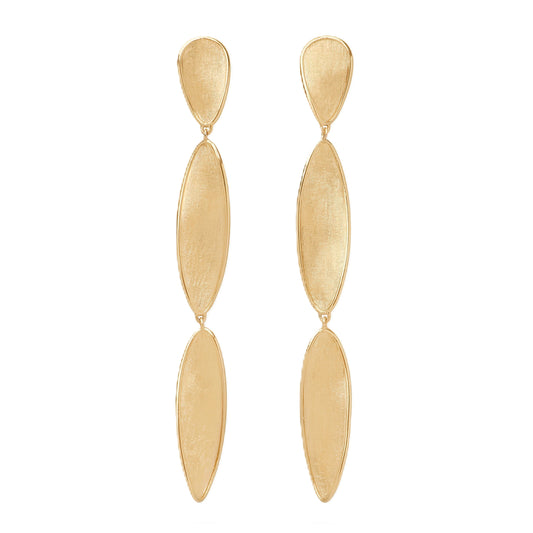 Marco Bicego 18K Yellow Gold Lunaria Triple Drop Twist Earrings