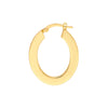 14K Yellow Gold Oval Hoop Earrings
