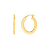 14K Yellow Gold Oval Hoop Earrings