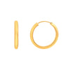 14K Yellow Gold 15mm Trapezoid Flex Round Hoop Earrings