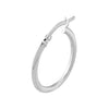 14K White Gold 20mm Knife Edge Oval Hoop Earrings