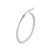 14K White Gold 30x20mm Knife Edge Tube Oval Hoop Earrings