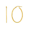 14K Yellow Gold 30x20mm Knife Edge Tube Oval Hoop Earrings