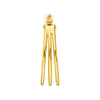 14K Yellow Gold 13x15mm Triple D-Tube Oval Hoop Earrings