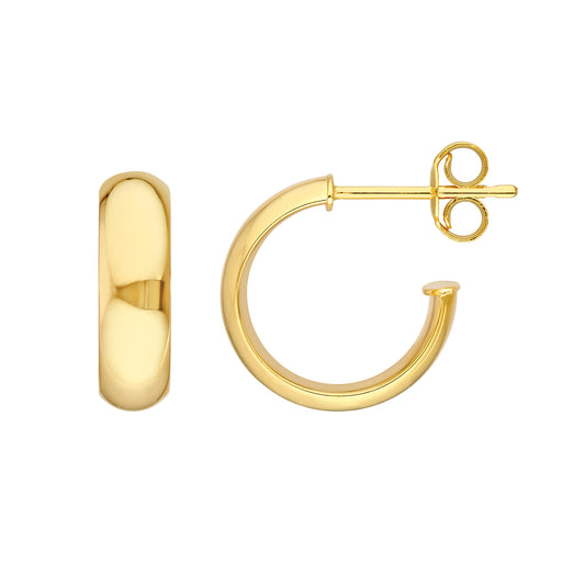 14K Yellow Gold 10mm Hoop Earrings