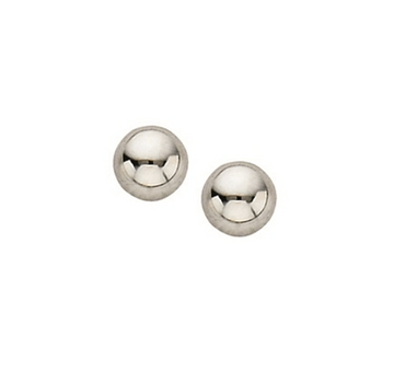 14K White Gold 4mm Studs