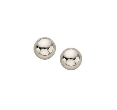14K White Gold 4mm Studs