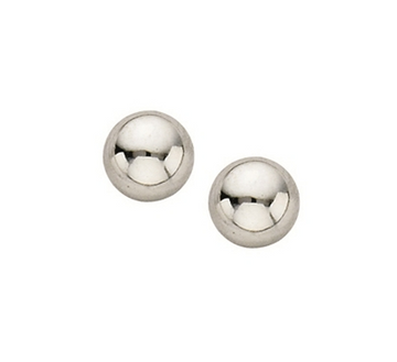 14K White Gold 5mm Studs