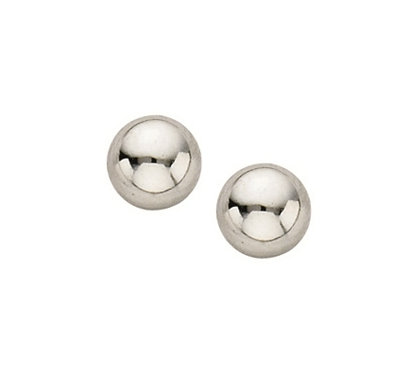 14K White Gold 5mm Studs