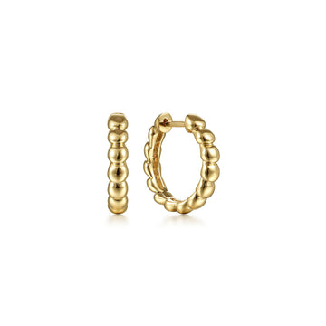 Gabriel & Co. 14K Yellow Gold 15mm Bujukan Huggies