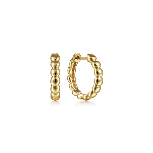 Gabriel & Co. 14K Yellow Gold 15mm Bujukan Huggies