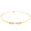 18K Yellow Gold Fancy Oval Link Necklace 30"