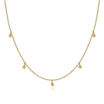 Gabriel & Co. 14K Yellow Gold Bujukan Moon Plain Necklace