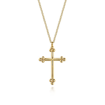 Gabriel & Co. 14K Yellow Gold Bujukan Cross Pendant