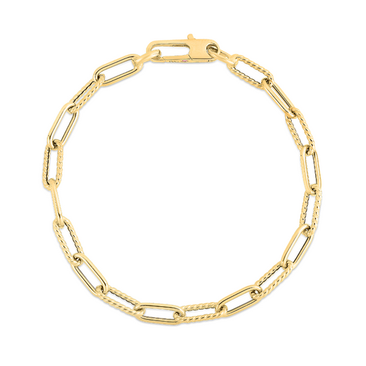 Roberto Coin 18K Yellow Gold Paperclip Link Chain Bracelet