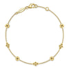 Gabriel & Co.14K Yellow Gold Clover Station Bracelet