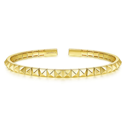 Gabriel & Co. 14K Yellow Gold Pyramid Bangle