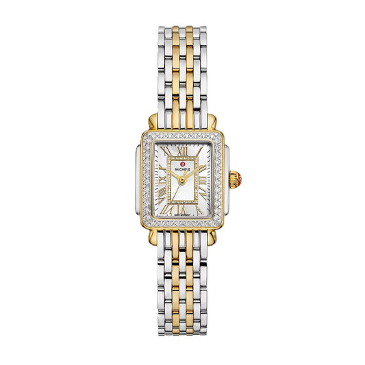Michele Deco Madison Mini Diamond Two-Tone 18K Gold-Plated Watch