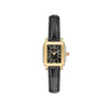 Michele Two-Tone Deco Madison Mini with Black Mother-of-Pearl 24mm Dial and Black Leather Strap Watch