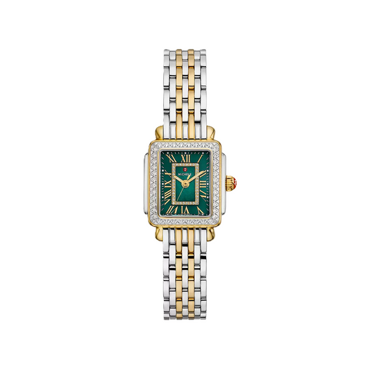 Michele Deco Madison Mini Diamond Two-Tone 18K Gold-Plated Watch