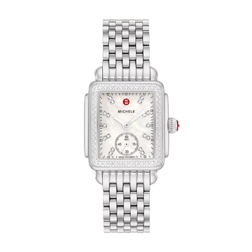 Michele Deco Mid Diamond Stainless Steel Watch