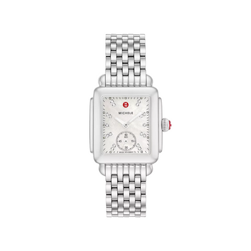 Michele Deco Mid Stainless Diamond Dial Watch