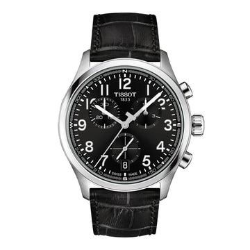 Tissot Chrono L with 42mm Black Chronograph Dial  and Black Leather Strap