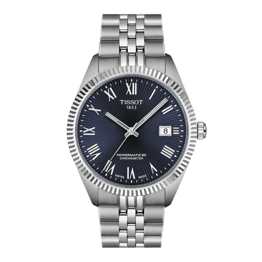 Tissot Stainless Steel Ballade 39mm Fluted Dark Blue Dial Watch