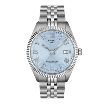 Tissot Stainless Steel Ballade 39mm Fluted Ice Blue Dial