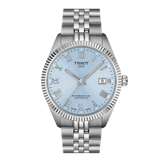 Tissot Stainless Steel Ballade 39mm Fluted Ice Blue Dial