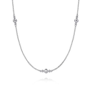 Gabriel & Co. Sterling Silver Beaded Station Bujukan Necklace