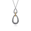 Gabriel & Co. Sterling Silver and 14K Bujukan Teardrop Necklace