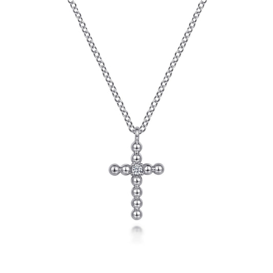 Gabriel & Co. Sterling Silver Bujukan Diamond Cross Pendant