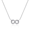 Gabriel & Co. Sterling Silver White Sapphire Infinity Symbol Necklace