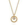 Gabriel & Co. 14K Yellow Gold White Sapphire Bujukan Circle Pendant