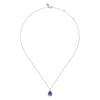 Gabriel & Co. Sterling Silver Amethyst Teardrop Bujukan Necklace