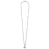 Lagos Two-Tone Swiss Blue Topaz Oval Pendant Necklace