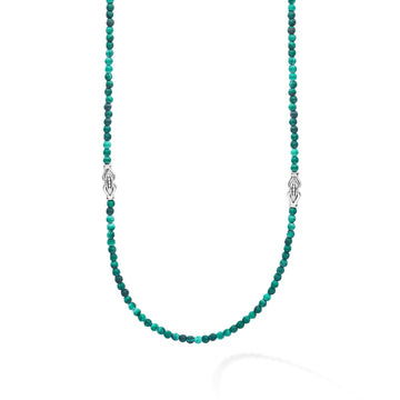 Lagos Malachite & Sterling Silver Station Necklace