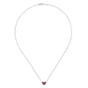 Gabriel & Co. Sterling Silver Ruby Pave Heart Necklace
