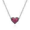 Gabriel & Co. Sterling Silver Ruby Pave Heart Necklace