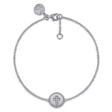 Gabriel & Co. Sterling Silver Diamond Bujukan Cross Bracelet