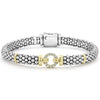 Lagos Sterling Silver & 18K Enso Diamond Circle Caviar Bracelet