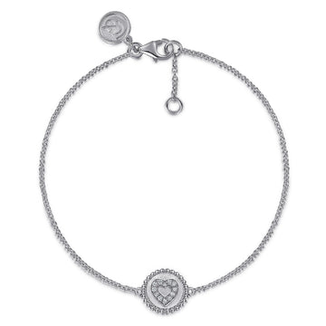 Gabriel & Co. Sterling Silver Diamond Heart Bracelet