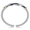 Gabriel & Co. Sterling Silver & 14K Bujukan Black Spinel Twisted Bangle