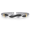 Gabriel & Co. Sterling Silver & 14K Bujukan Black Spinel Twisted Bangle
