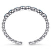 Gabriel & Co. Sterling Silver Bujukan & Blue Topaz Bezel Open Bangle