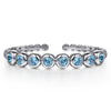 Gabriel & Co. Sterling Silver Bujukan & Blue Topaz Bezel Open Bangle